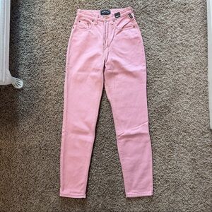 Vintage Pink Versace Jeans with Gold Stitching